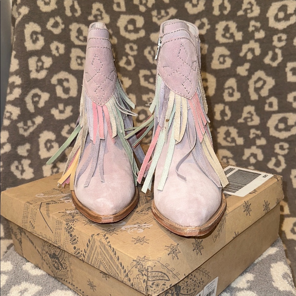 Free People Collection Lawless Fringe Western Booties in Pink Multi ππ - Picture 11 of 17